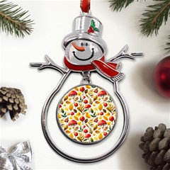 Mushroom Autumn Fall Metal Snowman Ornament