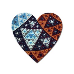 Fractal Triangle Geometric Abstract Pattern Heart Magnet by Cemarart