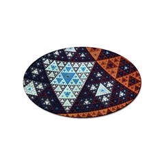 Fractal Triangle Geometric Abstract Pattern Sticker Oval (10 Pack) by Cemarart