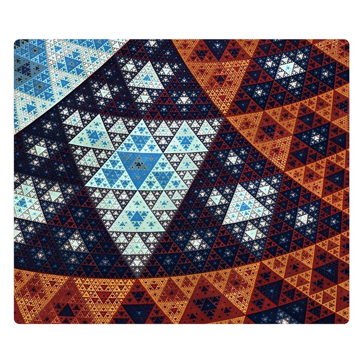 Fractal Triangle Geometric Abstract Pattern Premium Plush Fleece Blanket (Small)