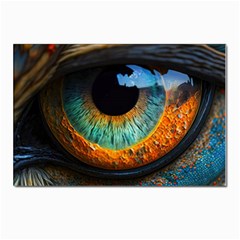 Eye Bird Feathers Vibrant Postcards 5  X 7  (pkg Of 10) by Hannah976