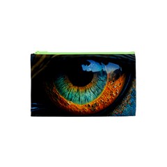 Eye Bird Feathers Vibrant Cosmetic Bag (xs) by Hannah976