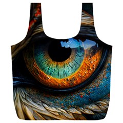 Eye Bird Feathers Vibrant Full Print Recycle Bag (xxxl) by Hannah976