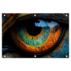 Eye Bird Feathers Vibrant Banner And Sign 6  X 4  by Hannah976