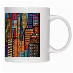 City New York Nyc Skyscraper Skyline Downtown Night Business Urban Travel Landmark Building Architec White Mug Right