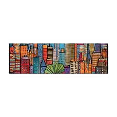 City New York Nyc Skyscraper Skyline Downtown Night Business Urban Travel Landmark Building Architec Sticker (bumper) by Posterlux