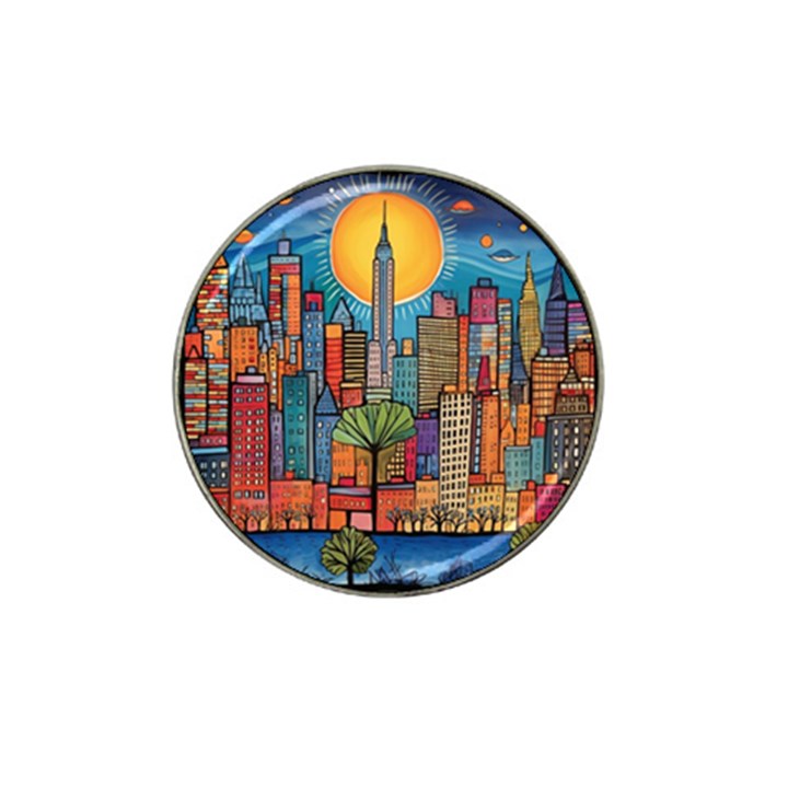 City New York Nyc Skyscraper Skyline Downtown Night Business Urban Travel Landmark Building Architec Hat Clip Ball Marker (10 pack)