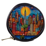 City New York Nyc Skyscraper Skyline Downtown Night Business Urban Travel Landmark Building Architec Mini Makeup Bag Back