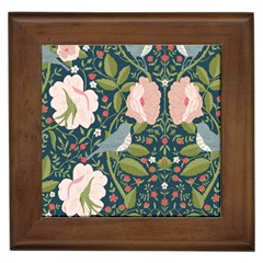 Spring Design With Watercolor Flowers Framed Tile by AlexandrouPrints