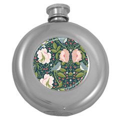 Spring Design With Watercolor Flowers Round Hip Flask (5 Oz) by AlexandrouPrints