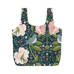 Spring Design With Watercolor Flowers Full Print Recycle Bag (m)