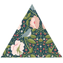 Spring Design With Watercolor Flowers Wooden Puzzle Triangle by AlexandrouPrints