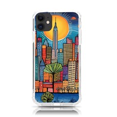 City New York Nyc Skyscraper Skyline Downtown Night Business Urban Travel Landmark Building Architec Iphone 11 Tpu Uv Print Case by Posterlux