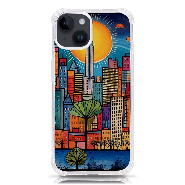 City New York Nyc Skyscraper Skyline Downtown Night Business Urban Travel Landmark Building Architec iPhone 14 TPU UV Print Case