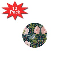 Spring Design With Watercolor Flowers 1  Mini Buttons (10 Pack)  by AlexandrouPrints