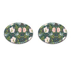 Spring Design With Watercolor Flowers Cufflinks (oval) by AlexandrouPrints