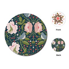 Spring Design With Watercolor Flowers Playing Cards Single Design (round)