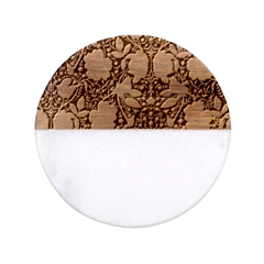 Spring Design With Watercolor Flowers Classic Marble Wood Coaster (round)  by AlexandrouPrints