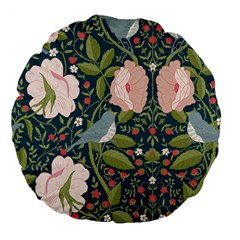 Spring Design With Watercolor Flowers Large 18  Premium Flano Round Cushions by AlexandrouPrints