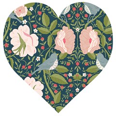 Spring Design With Watercolor Flowers Wooden Puzzle Heart by AlexandrouPrints