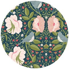 Spring Design With Watercolor Flowers Wooden Puzzle Round by AlexandrouPrints