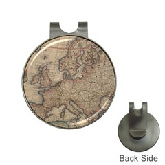 Old Vintage Classic Map Of Europe Hat Clips With Golf Markers by Paksenen