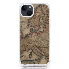 Old Vintage Classic Map Of Europe Iphone 14 Plus Tpu Uv Print Case by Paksenen