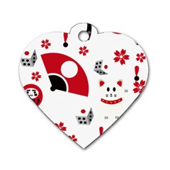 Assorted Illustration Lot Japan Fundal Japanese Dog Tag Heart (two Sides)