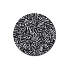 Monochrome Mirage Rubber Round Coaster (4 Pack) by dflcprintsclothing