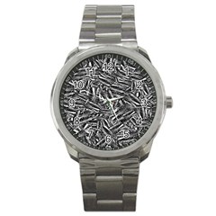 Monochrome Mirage Sport Metal Watch by dflcprintsclothing