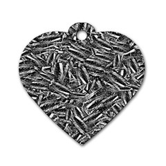 Monochrome Mirage Dog Tag Heart (one Side) by dflcprintsclothing