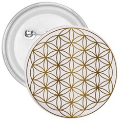 Gold Flower Of Life Sacred Geometry 3  Buttons