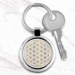 Gold Flower Of Life Sacred Geometry Key Chain (round)