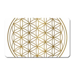 Gold Flower Of Life Sacred Geometry Magnet (rectangular)