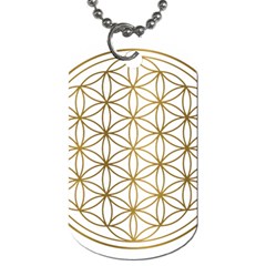 Gold Flower Of Life Sacred Geometry Dog Tag (one Side) by Maspions