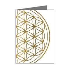 Gold Flower Of Life Sacred Geometry Mini Greeting Card