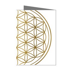 Gold Flower Of Life Sacred Geometry Mini Greeting Cards (pkg Of 8) by Maspions