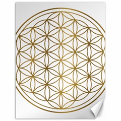 Gold Flower Of Life Sacred Geometry Canvas 12  X 16  by Maspions