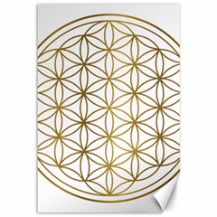 Gold Flower Of Life Sacred Geometry Canvas 12  X 18 