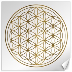 Gold Flower Of Life Sacred Geometry Canvas 16  X 16 