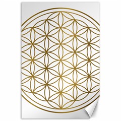 Gold Flower Of Life Sacred Geometry Canvas 24  X 36  by Maspions