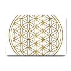 Gold Flower Of Life Sacred Geometry Small Doormat by Maspions