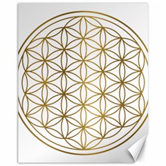 Gold Flower Of Life Sacred Geometry Canvas 11  X 14 