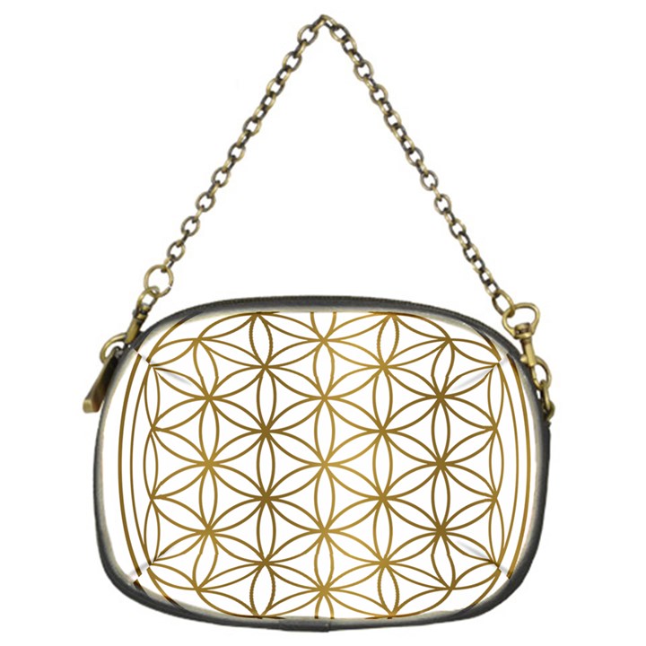 Gold Flower Of Life Sacred Geometry Chain Purse (One Side)