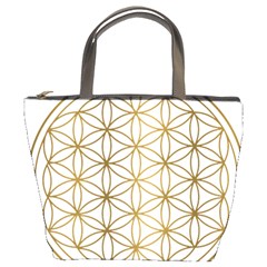 Gold Flower Of Life Sacred Geometry Bucket Bag