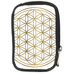 Gold Flower Of Life Sacred Geometry Compact Camera Leather Case