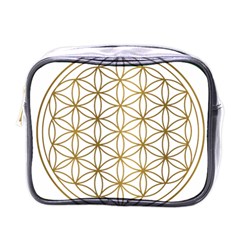 Gold Flower Of Life Sacred Geometry Mini Toiletries Bag (one Side)