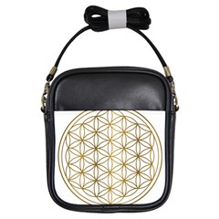 Gold Flower Of Life Sacred Geometry Girls Sling Bag