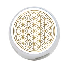 Gold Flower Of Life Sacred Geometry 4-port Usb Hub (one Side)