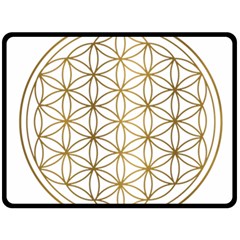 Gold Flower Of Life Sacred Geometry Fleece Blanket (large) by Maspions